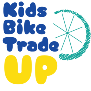 Logo that reads "Kids bike trade up."